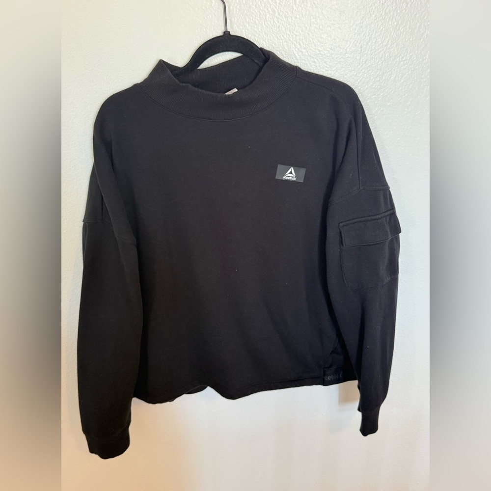 Reebok Cropped Utility Mock Neck Sweater